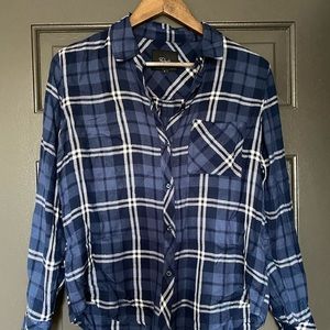 Rails blue & white check shirt